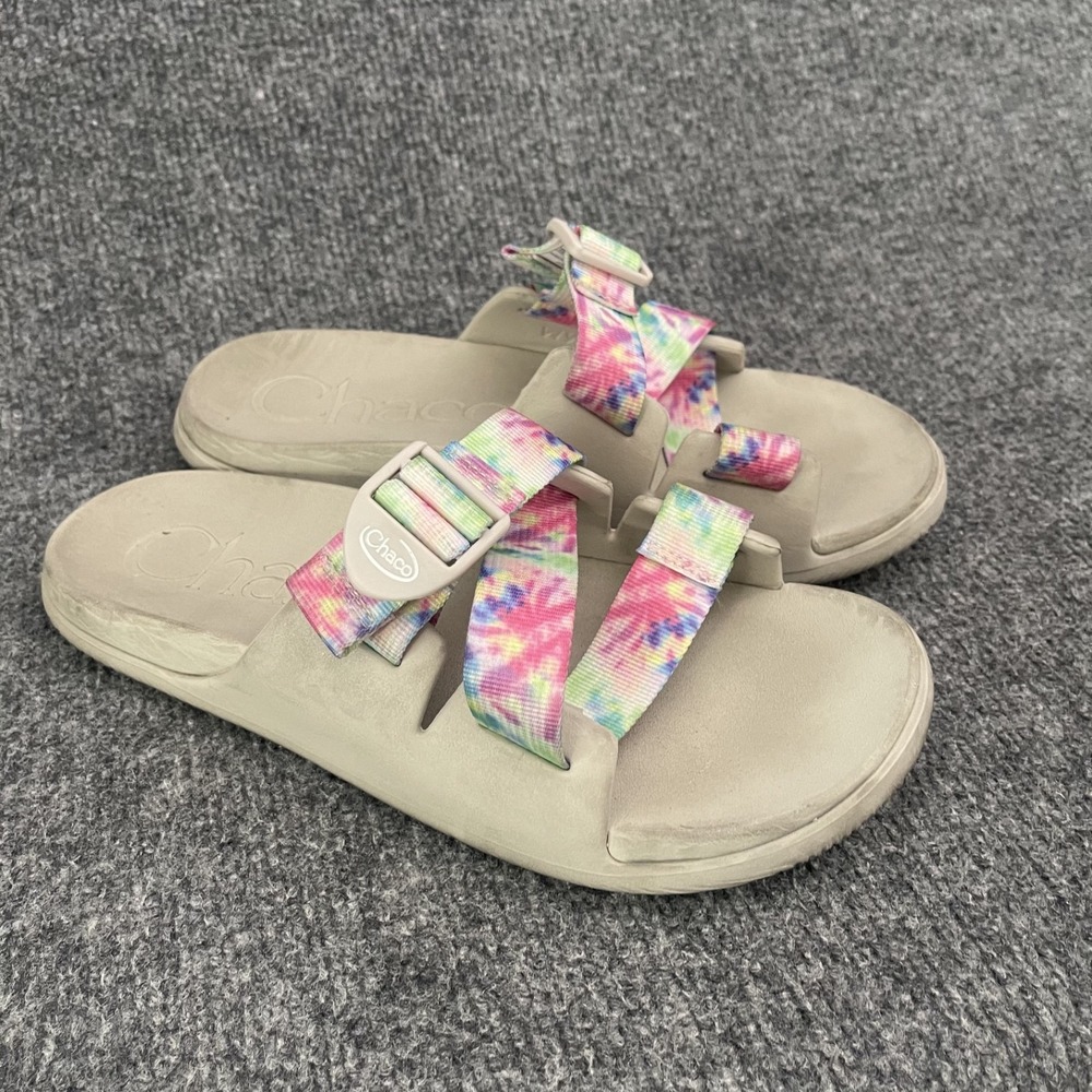 Chaco Chillos Slide Sandals Womens Sz 9 Light Tie Dye Pastel Slip On JCH108732